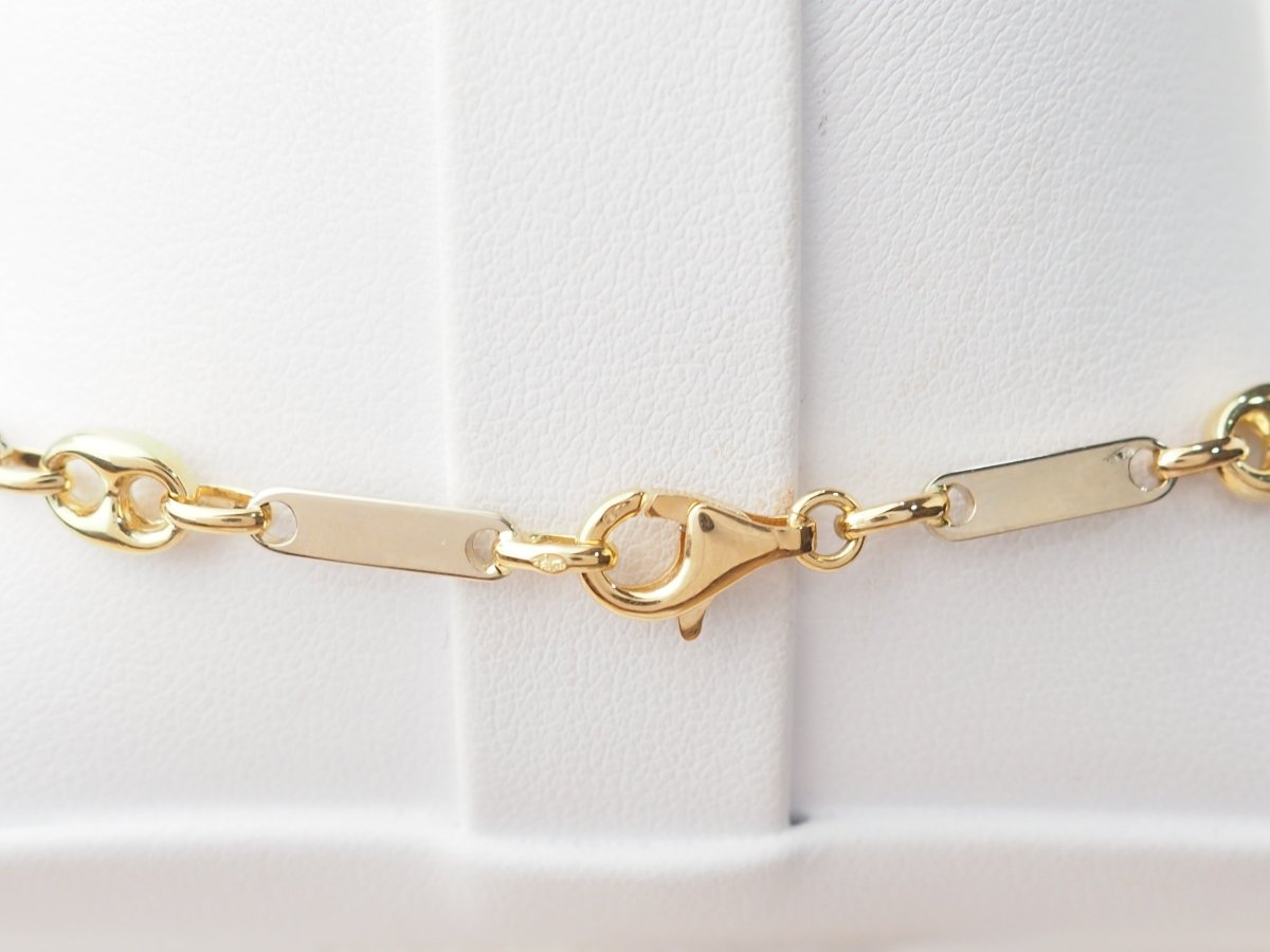 Collier grain de café or jaune et blanc - Castafiore