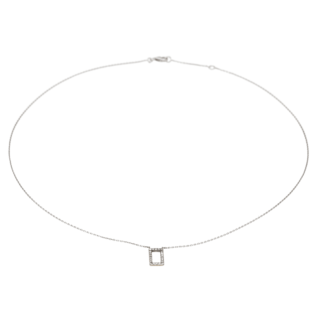 Collier Graphique Or blanc Diamant - Castafiore