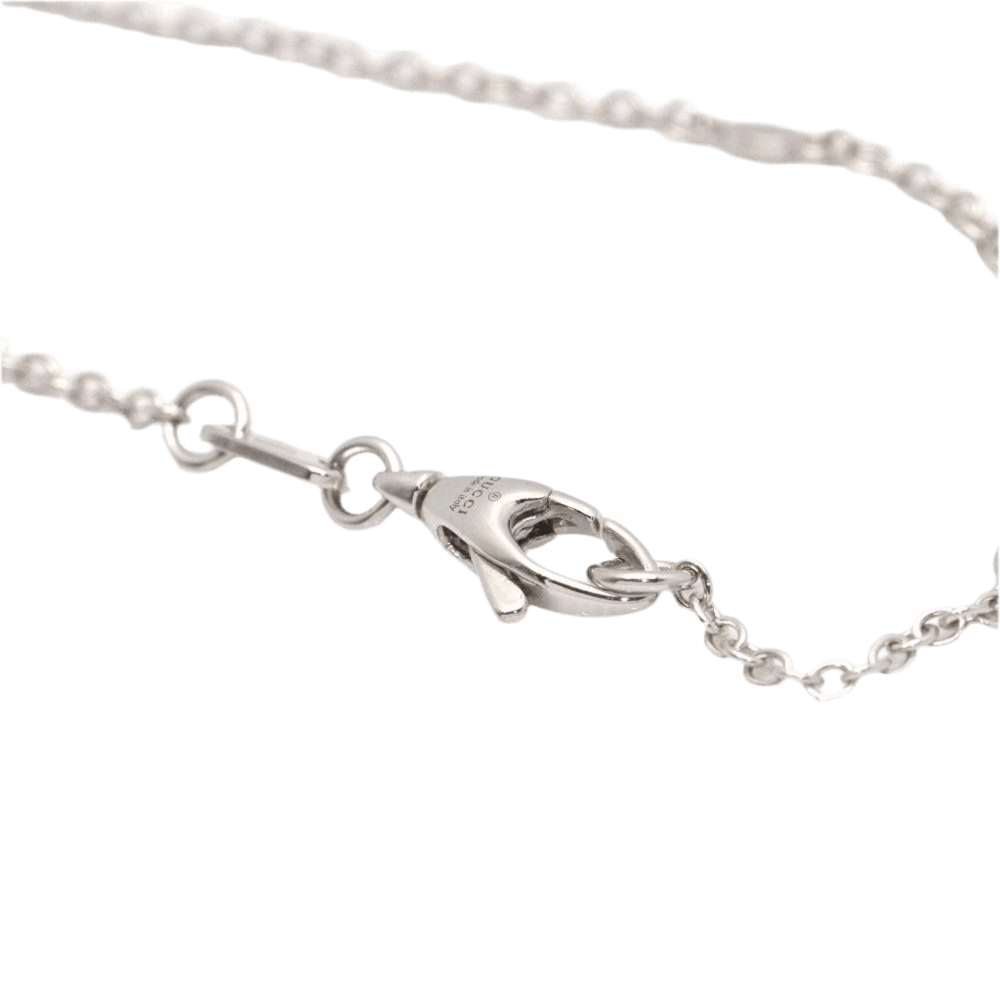 Collier GUCCI "Icon Blossom" en or blanc et émail - Castafiore