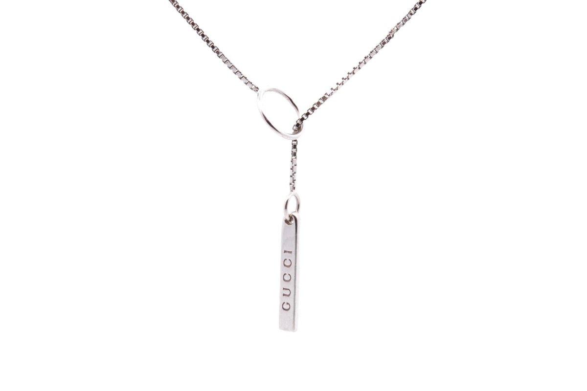 Collier Gucci "link to love" en or blanc 18k - Castafiore