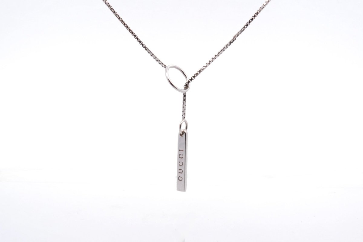 Collier Gucci "link to love" en or blanc 18k - Castafiore