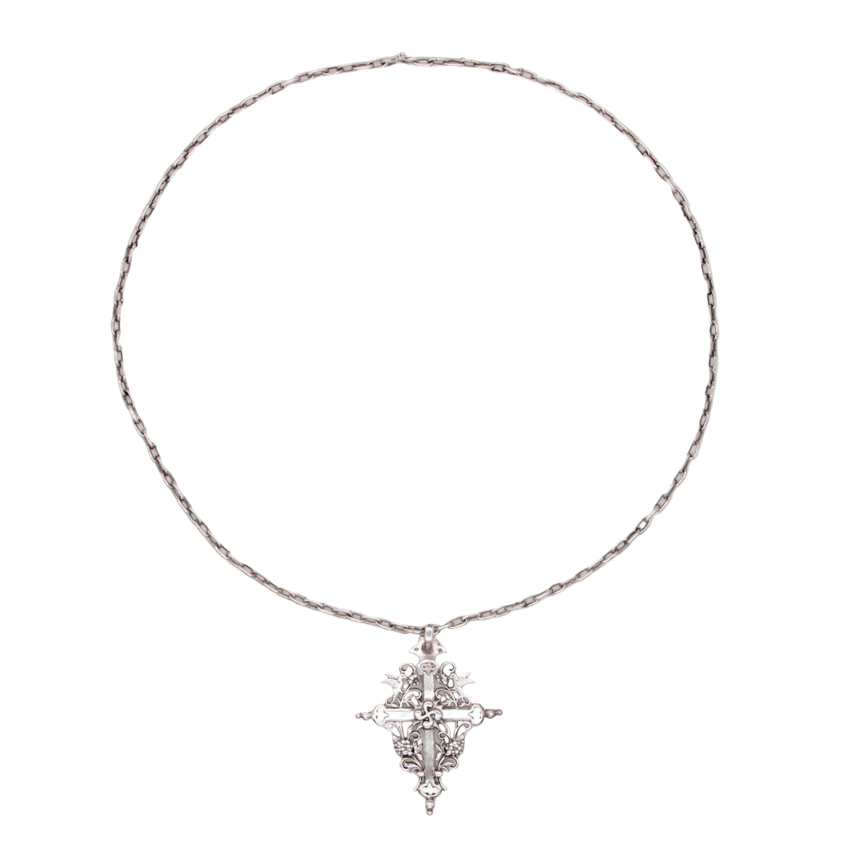 Collier H. TEGUY Croix basque en argent - Castafiore