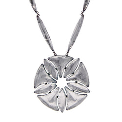 Collier JACQUES GAUTIER Vintage en métal argenté et verre - Castafiore