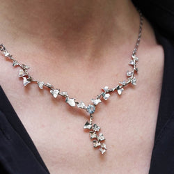 Collier lierre en platine et aigue - marine - Castafiore