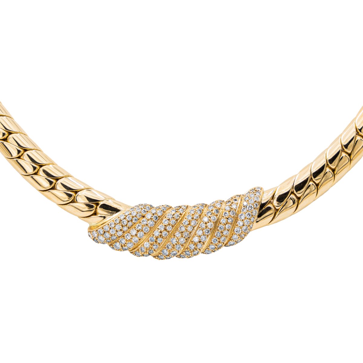 Collier Maille anglaise Or jaune Diamant - Castafiore