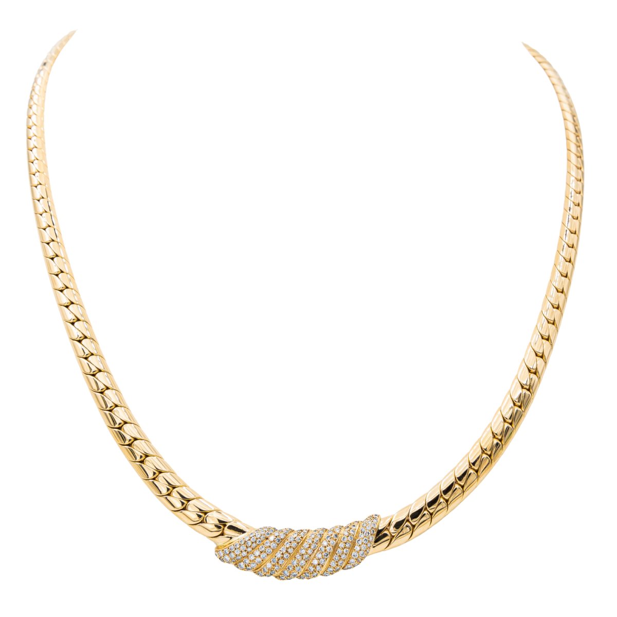 Collier Maille anglaise Or jaune Diamant - Castafiore