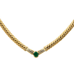 Collier Maille anglaise Or jaune Emeraude - Castafiore