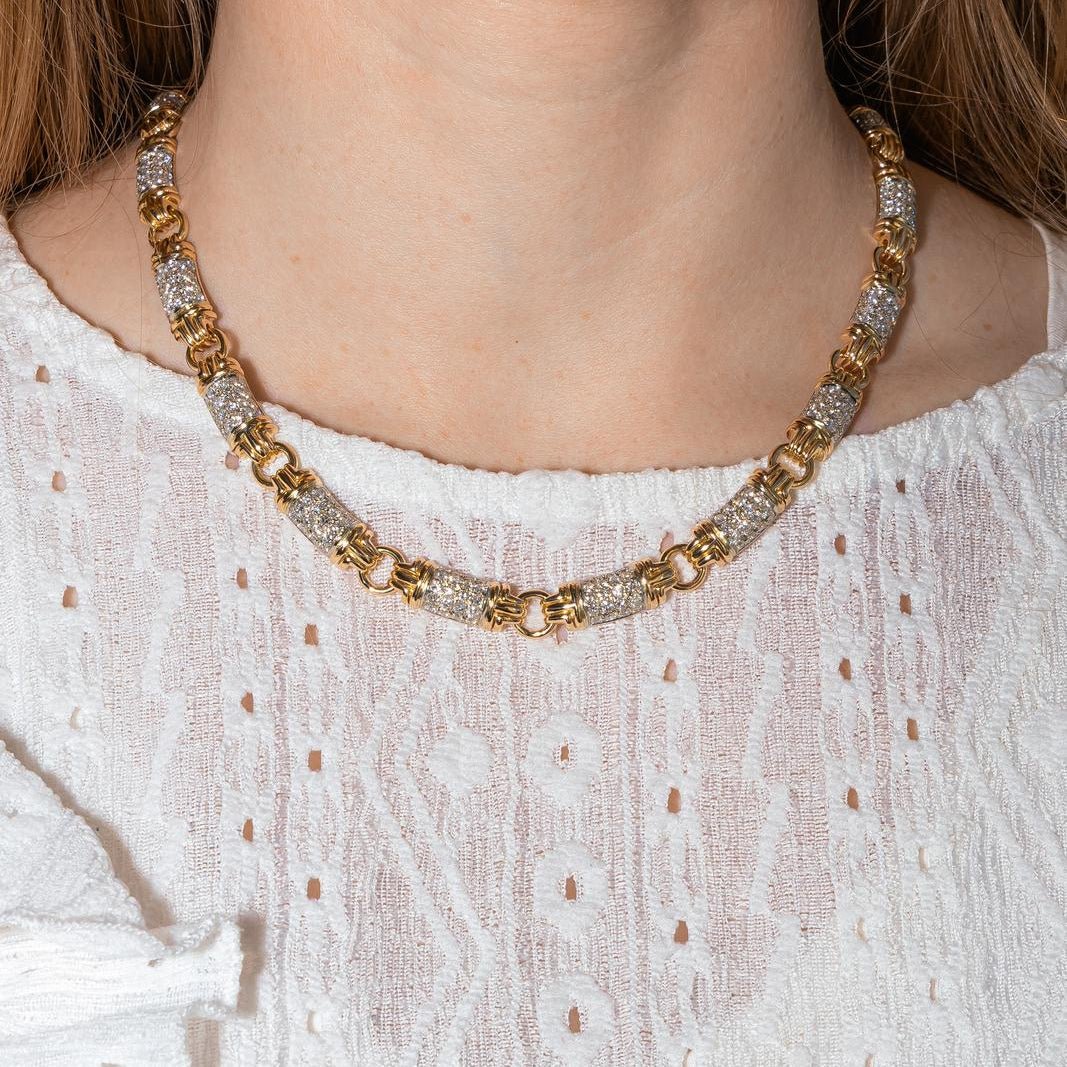 Collier Maille BULGARI "Parentesi" en or jaune et diamants - Castafiore