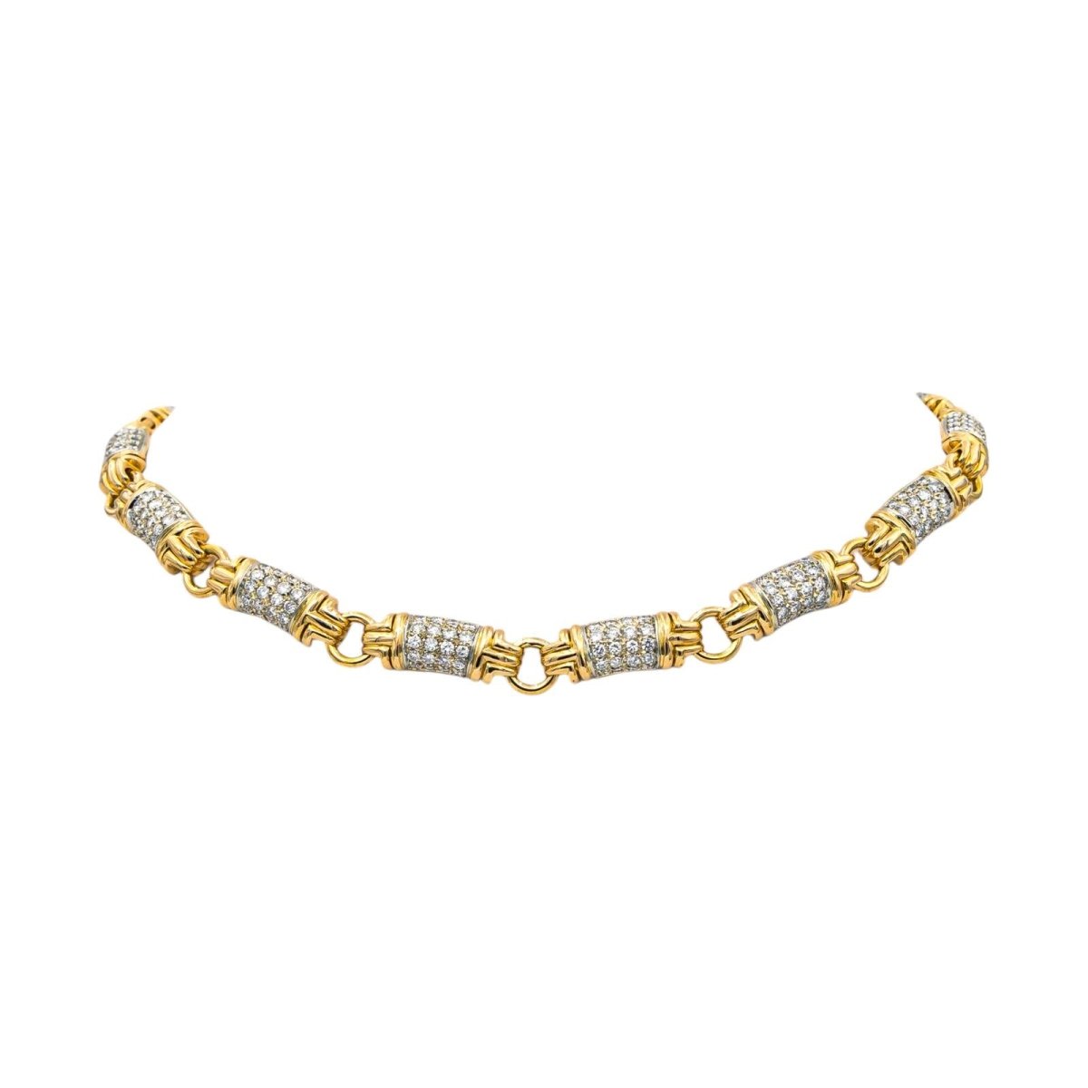 Collier Maille BULGARI "Parentesi" en or jaune et diamants - Castafiore