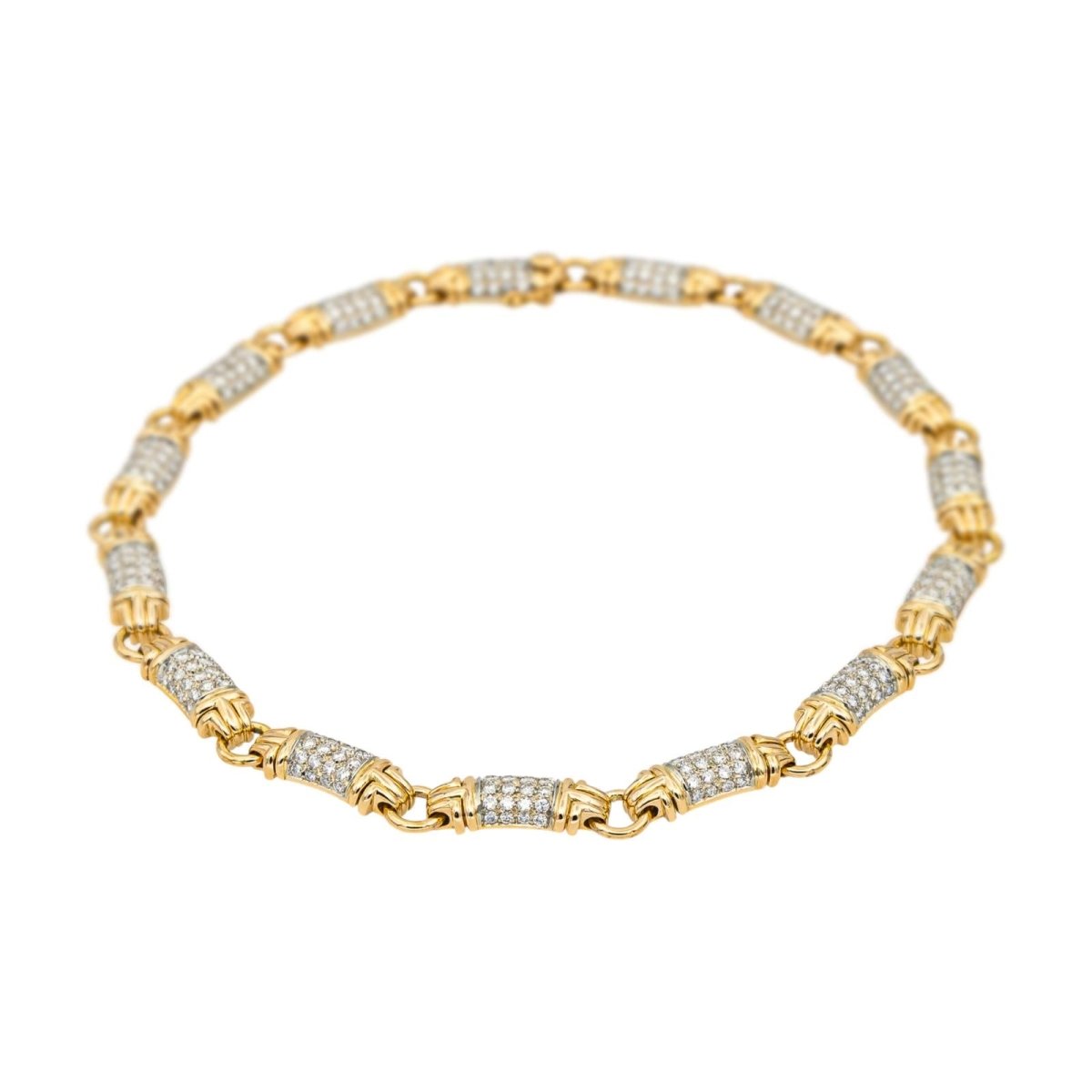 Collier Maille BULGARI "Parentesi" en or jaune et diamants - Castafiore