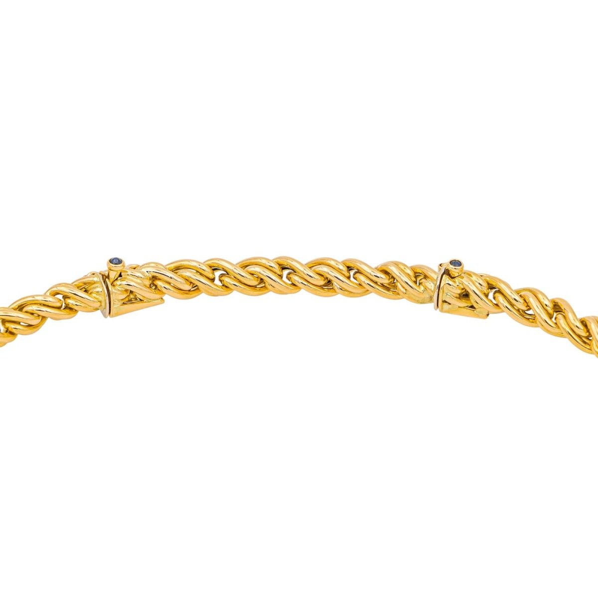 Collier Maille CAPLAIN en or jaune et saphir - Castafiore
