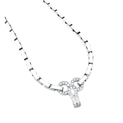 Collier Maille CARTIER "Agrafe" en or blanc et diamants - Castafiore
