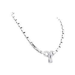 Collier Maille CARTIER "Agrafe" en or blanc et diamants - Castafiore
