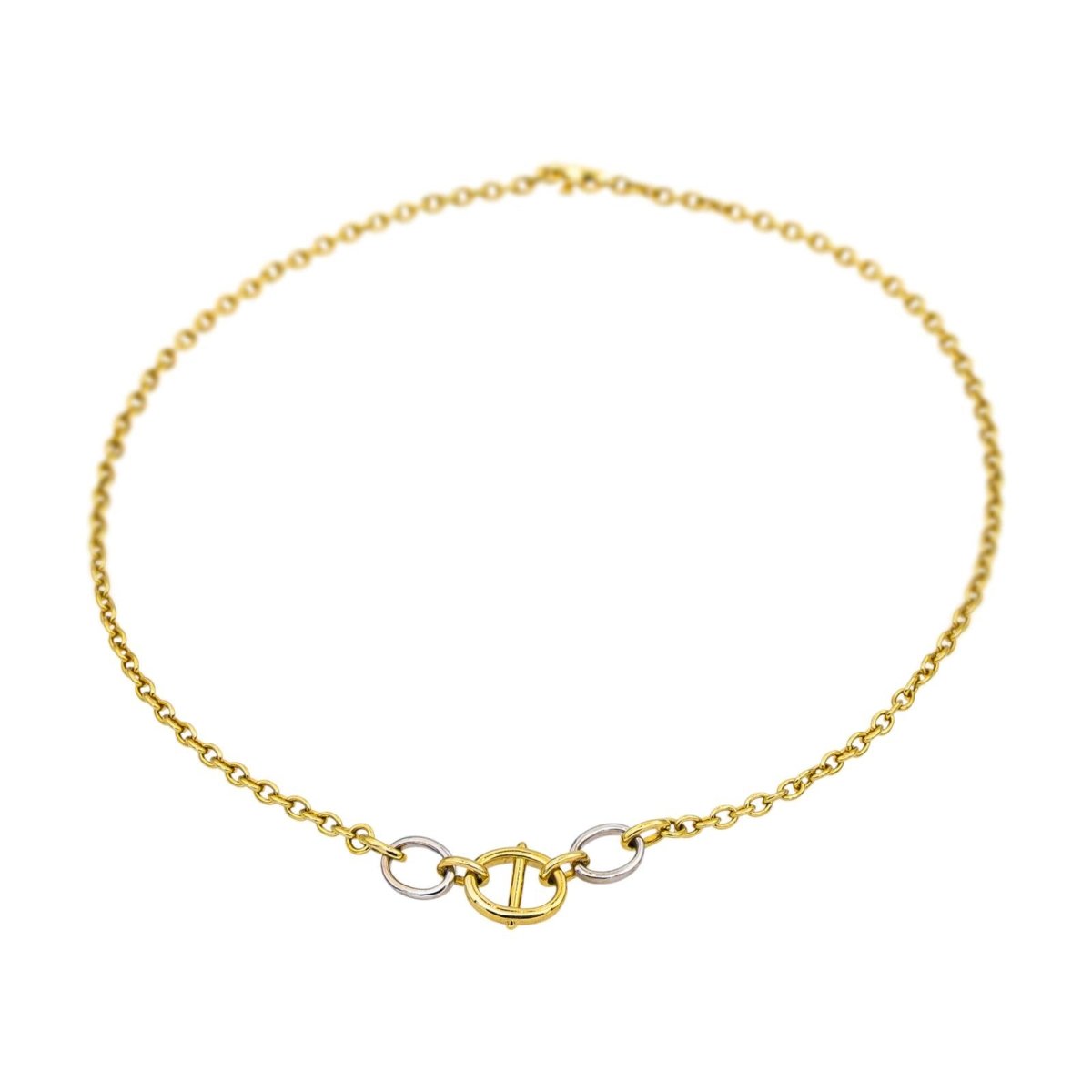 Collier Maille CARTIER "Étrier" en or jaune et or blanc - Castafiore