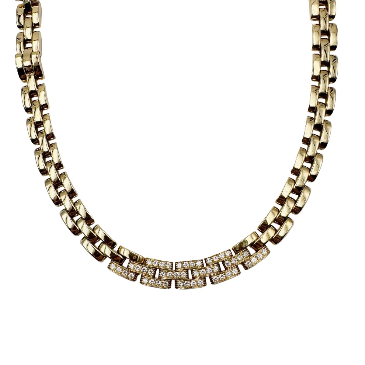 Collier Maille CARTIER "Panthère" en or jaune et diamants - Castafiore