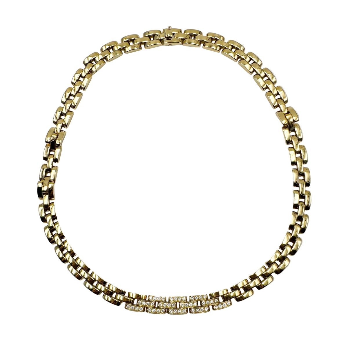 Collier Maille CARTIER "Panthère" en or jaune et diamants - Castafiore