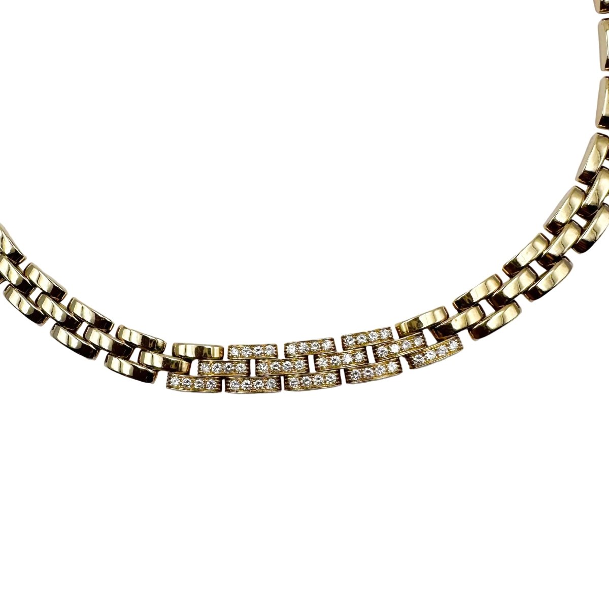 Collier Maille CARTIER "Panthère" en or jaune et diamants - Castafiore