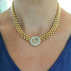Collier Maille CHOPARD "Happy Diamonds" en or jaune et diamants - Castafiore