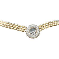 Collier Maille CHOPARD "Happy Diamonds" en or jaune et diamants - Castafiore