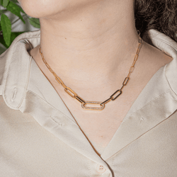 Collier Maille DINH VAN "Maillon" en or jaune et diamants - Castafiore