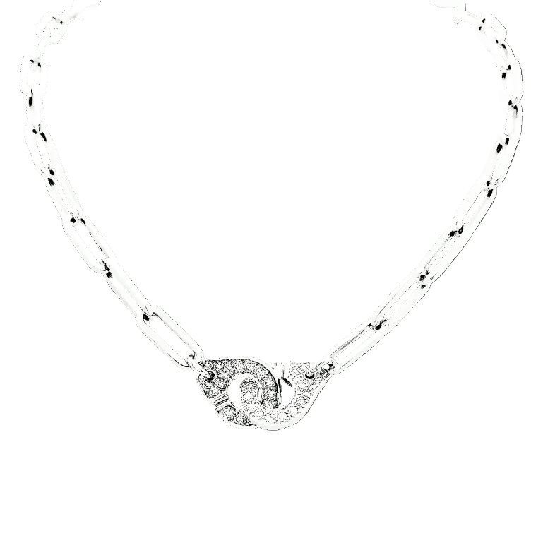 Collier Maille DINH VAN "Menottes R.15" en or blanc et diamants - Castafiore