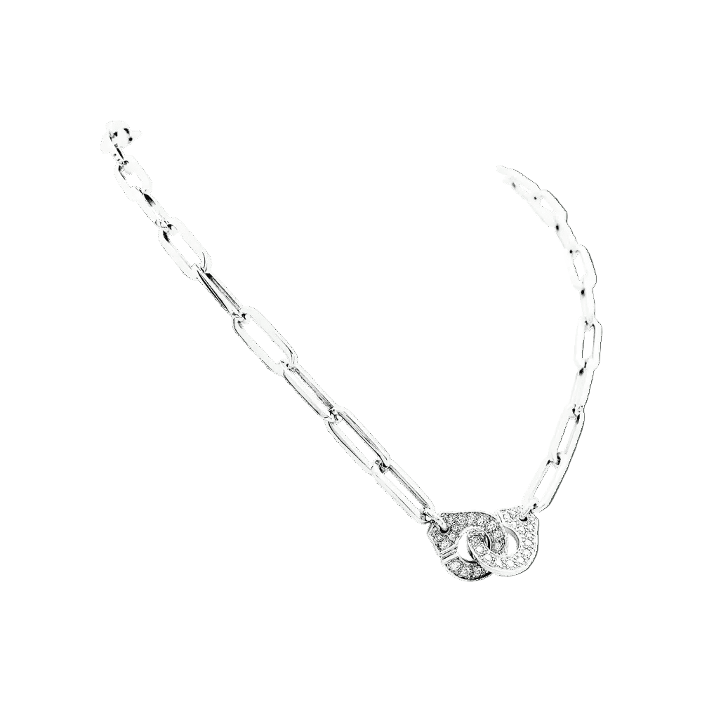 Collier Maille DINH VAN "Menottes R.15" en or blanc et diamants - Castafiore
