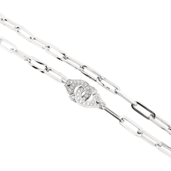 Collier Maille DINH VAN "Menottes R.15" en or blanc et diamants - Castafiore