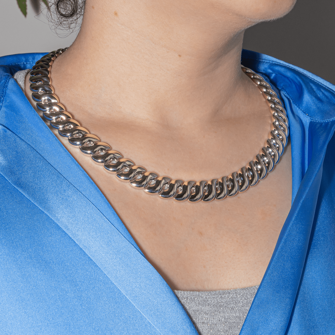 Collier Maille en or blanc et saphirs - Castafiore