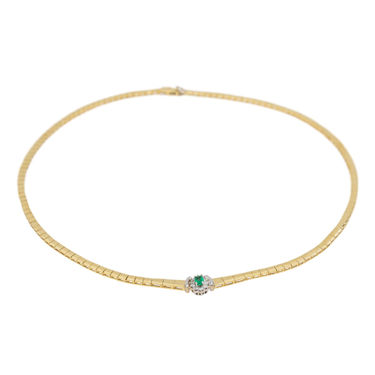 Collier Maille en or jaune, émeraude, et diamants - Castafiore