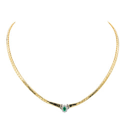 Collier Maille en or jaune, émeraude, et diamants - Castafiore