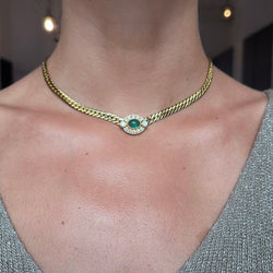 Collier Maille en or jaune, émeraude, saphir et diamants - Castafiore