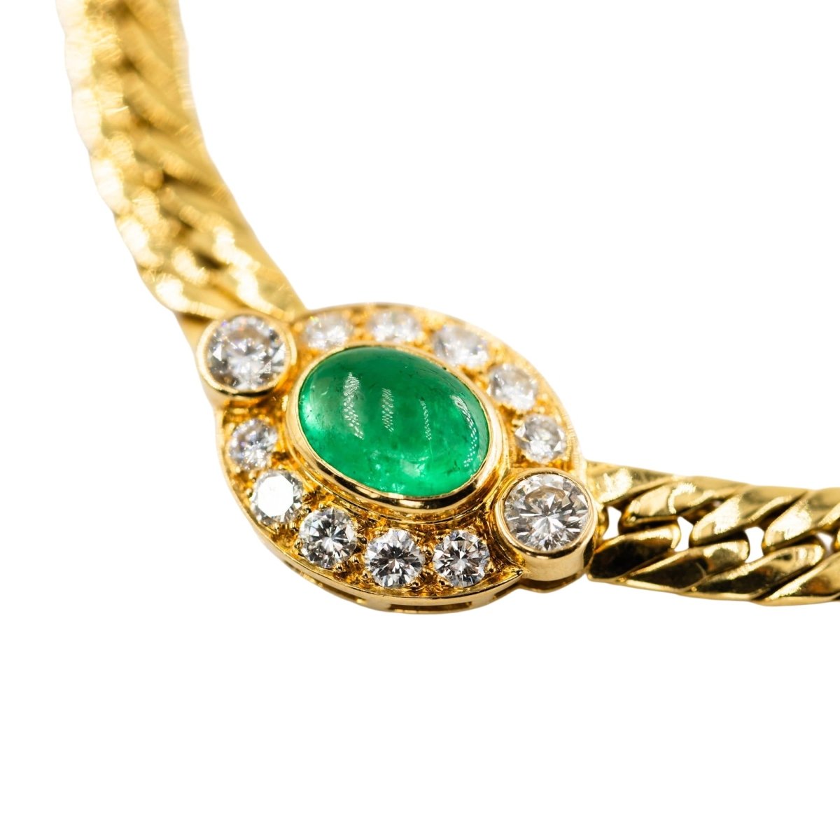 Collier Maille en or jaune, émeraude, saphir et diamants - Castafiore