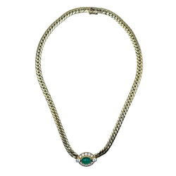 Collier Maille en or jaune, émeraude, saphir et diamants - Castafiore