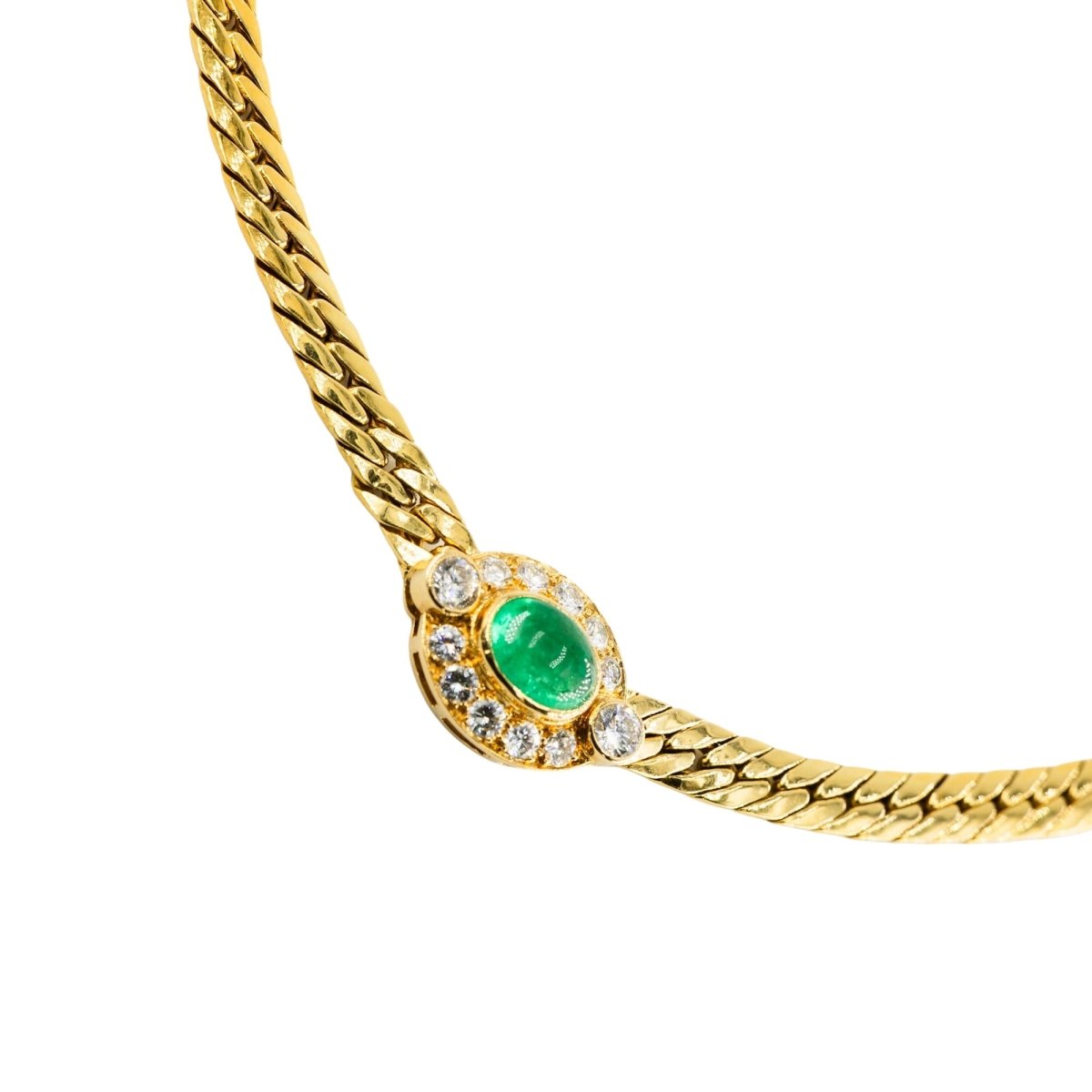 Collier Maille en or jaune, émeraude, saphir et diamants - Castafiore
