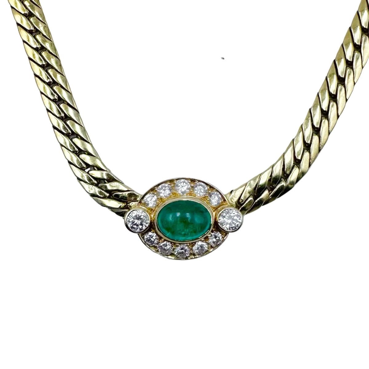 Collier Maille en or jaune, émeraude, saphir et diamants - Castafiore