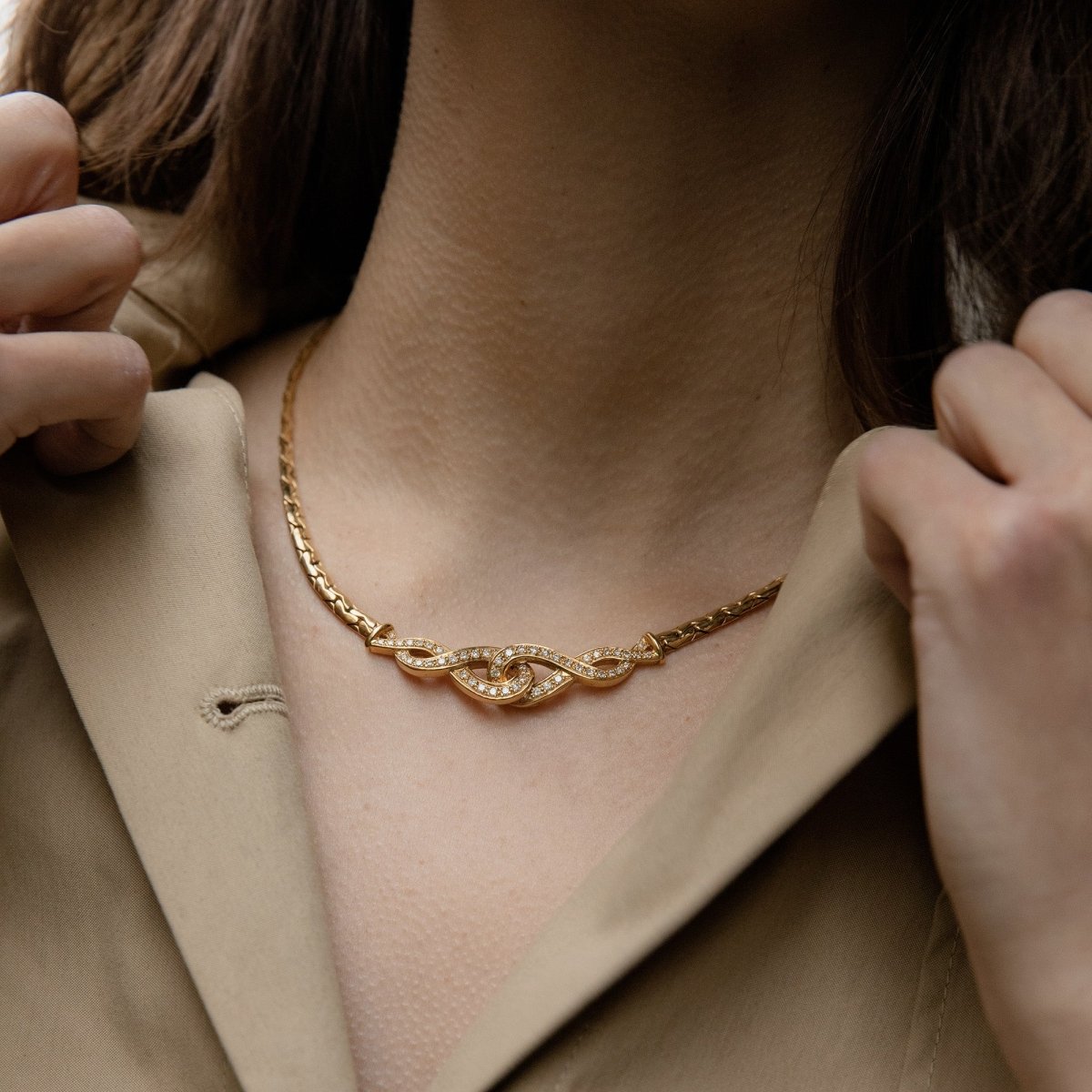 Collier Maille en or jaune et diamants - Castafiore