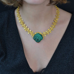 Collier Maille en or jaune et malachite - Castafiore