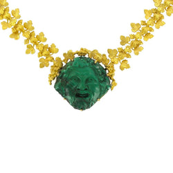 Collier Maille en or jaune et malachite - Castafiore