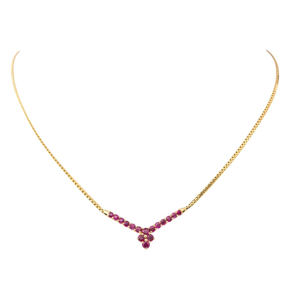 Collier Maille en or jaune et rubis - Castafiore