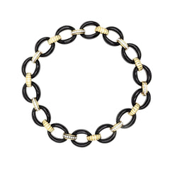Collier Maille en or jaune, onyx et diamants - Castafiore