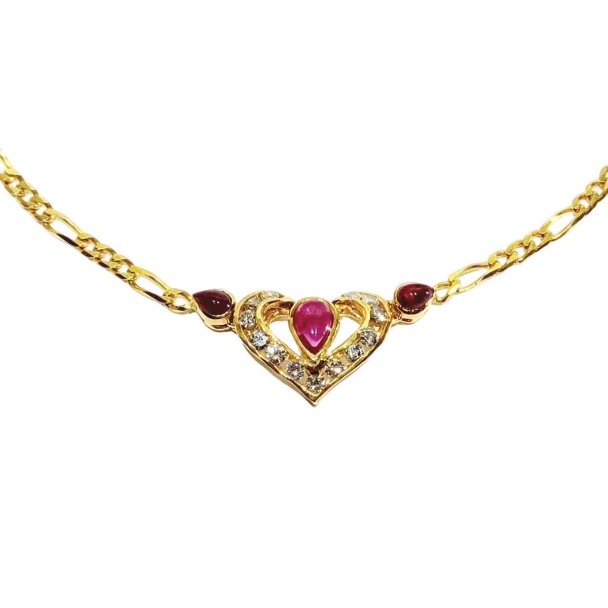 Collier Maille en or jaune, rubis et diamants - Castafiore