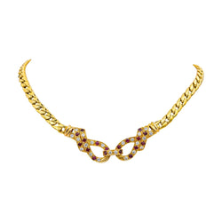 Collier Maille en or jaune, rubis et diamants - Castafiore