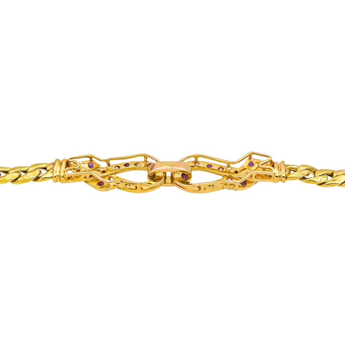 Collier Maille en or jaune, rubis et diamants - Castafiore