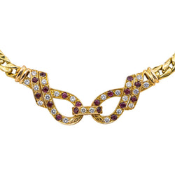Collier Maille en or jaune, rubis et diamants - Castafiore