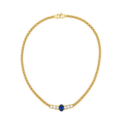 Collier Maille en or jaune, saphir et diamants - Castafiore