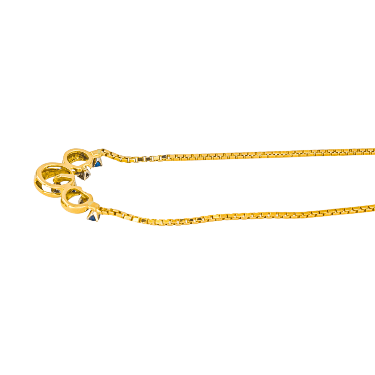 Collier Maille en or jaune, saphirs et diamants - Castafiore