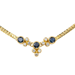 Collier Maille en or jaune, saphirs et diamants - Castafiore