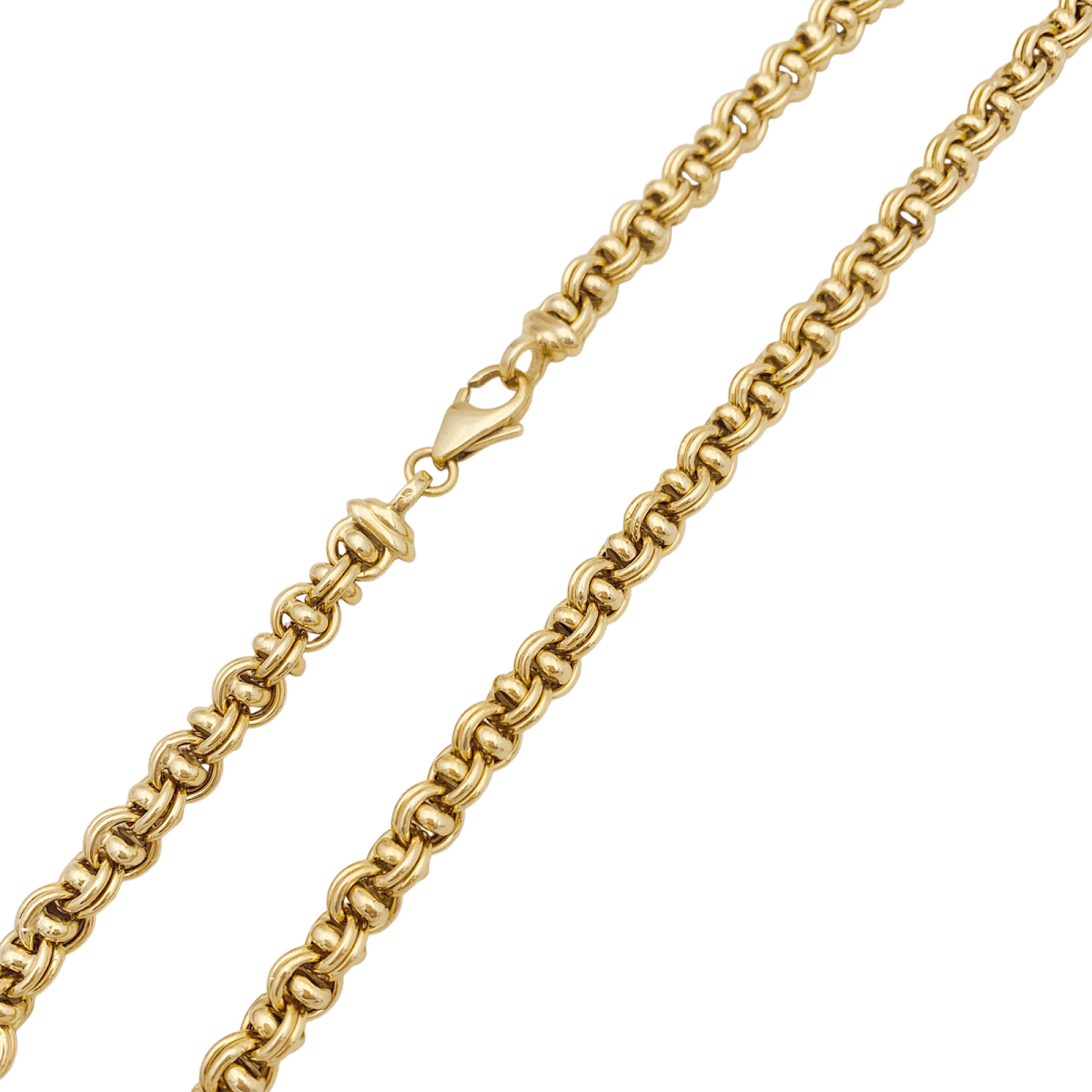 Collier maille fantaisie en or jaune. - Castafiore