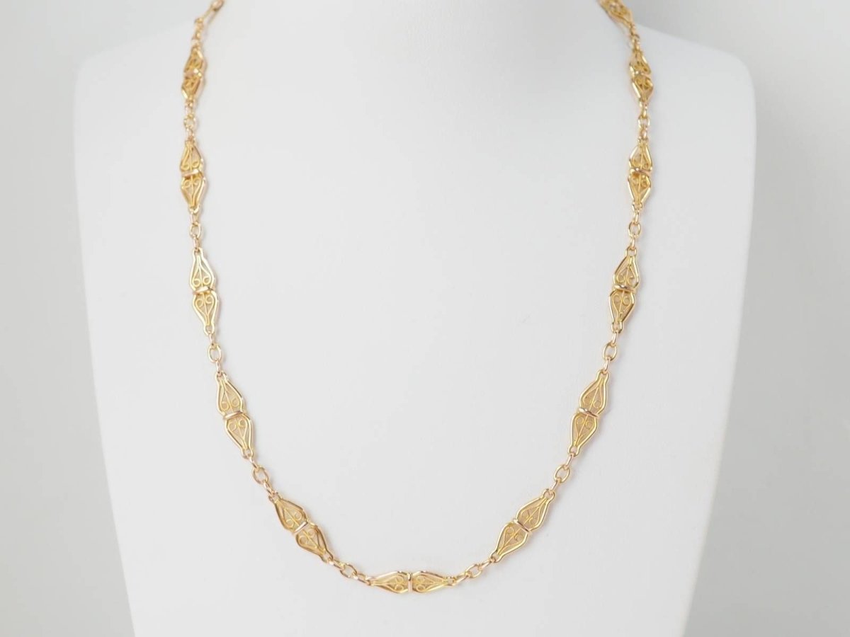 Collier maille filigrane en or jaune - Castafiore