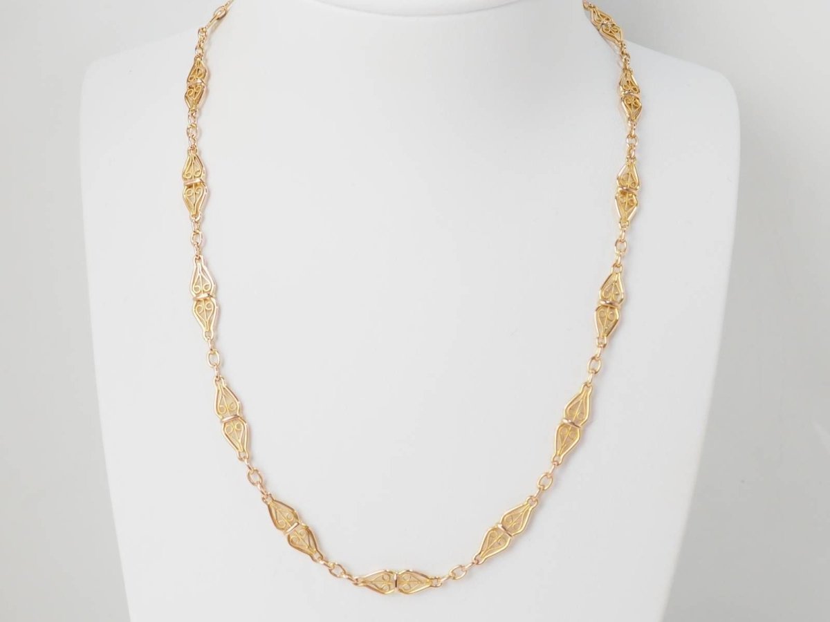 Collier maille filigrane en or jaune - Castafiore